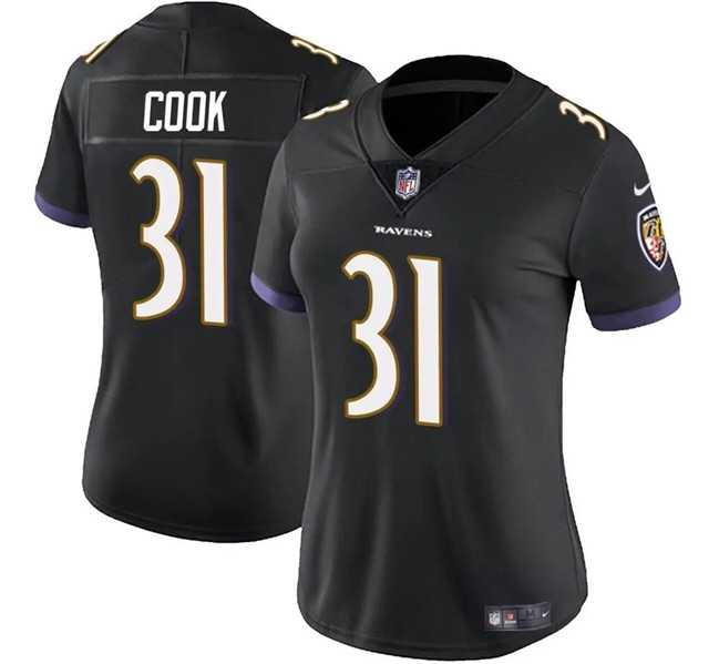 Womens Baltimore Ravens #31 Dalvin Cook Black Stitched Jersey Dzhi